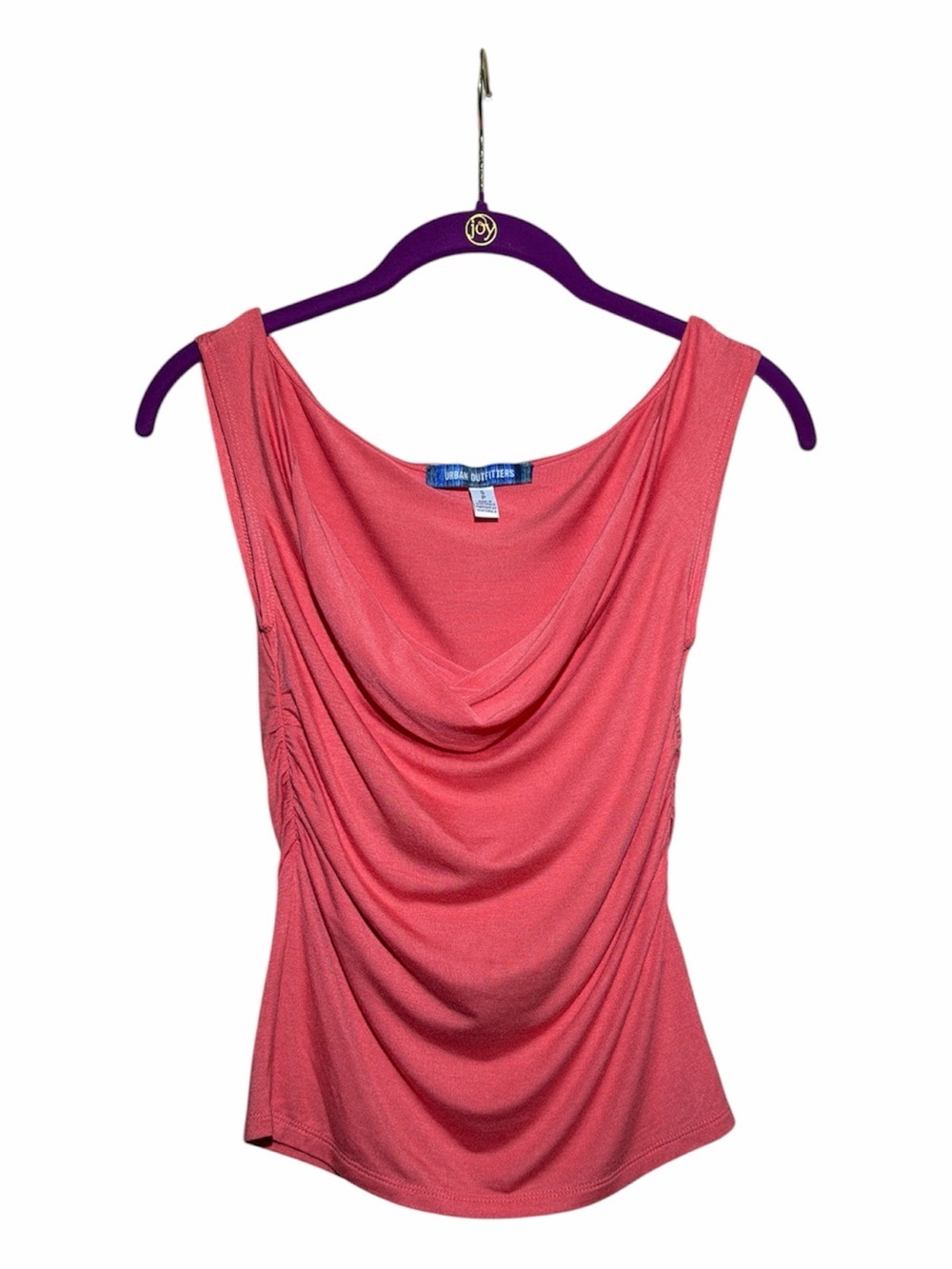 Urban Outfitters Coral Draped Cowl Neck Sleeveless Blouse - Picture 1 of 9